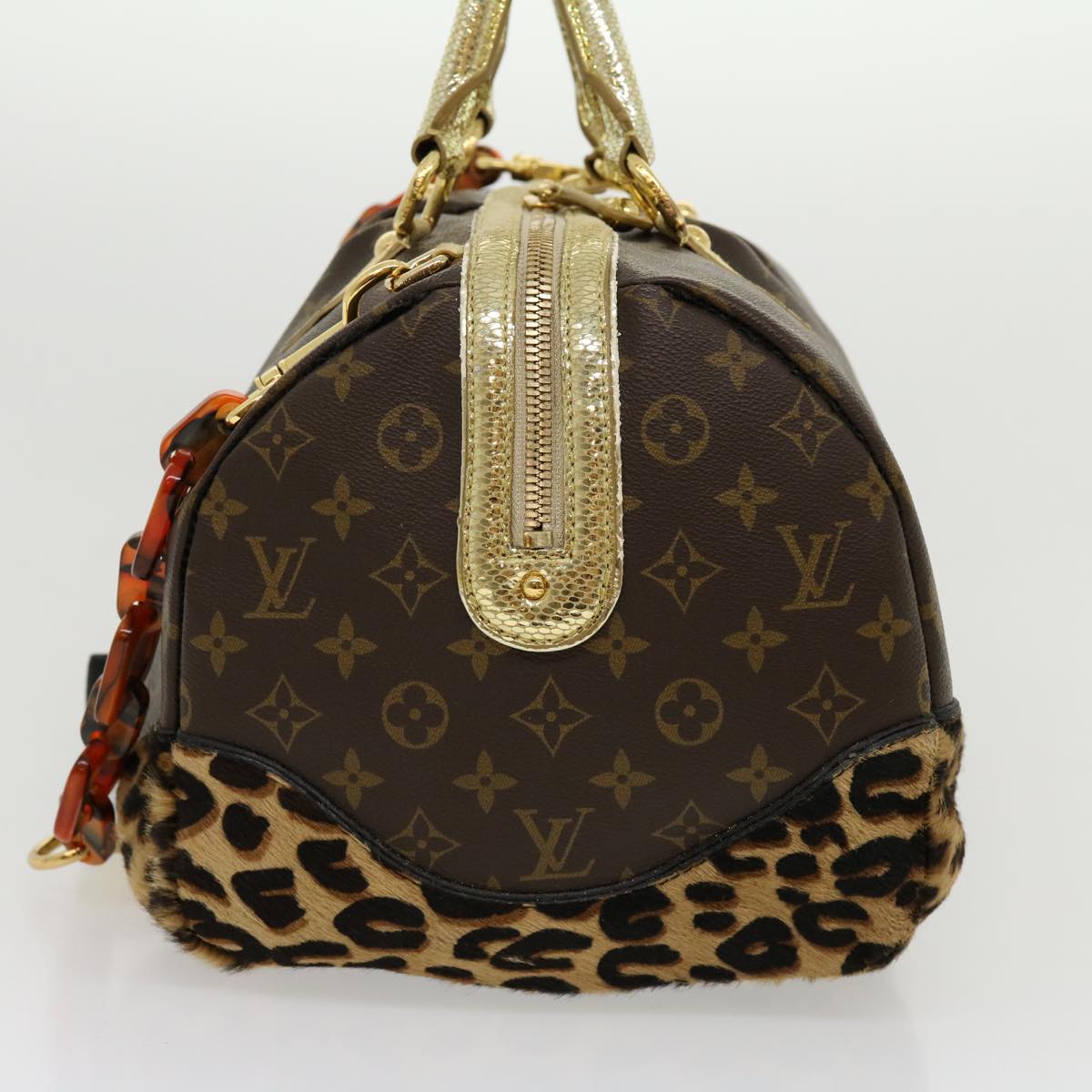 LOUIS VUITTON Monogram Leopard Steven Shoulder Bag M95281 LV 30069A