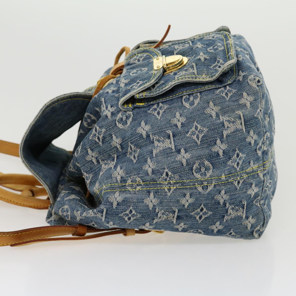 LOUIS VUITTON Monogram Denim Sac A DosGM Backpack Blue M95056 LV 30454A