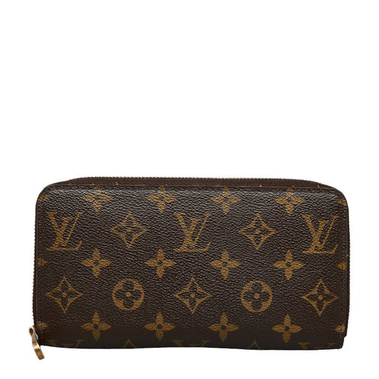 Louis Vuitton Monogram Wallet Round Long Wallet M60017 Brown PVC Leather Louis Vuitton