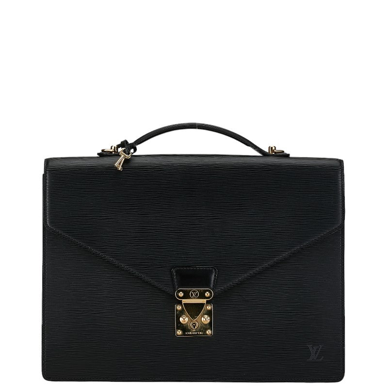 Louis Vuitton Epi Porte Document Handbag 2WAY M54462 Noir Black Leather Louis Vuitton