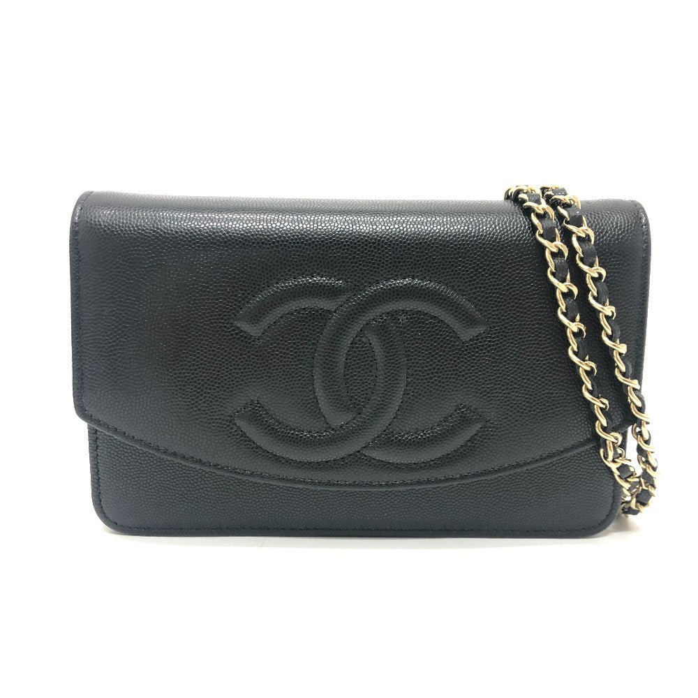 CHANEL Shoulder Bag Caviar skin black MÃÂÃÂ©tiers d'Art Collection COCO Mark