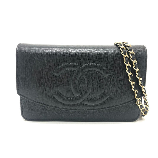 CHANEL Shoulder Bag Caviar skin black MÃÂÃÂ©tiers d'Art Collection COCO Mark