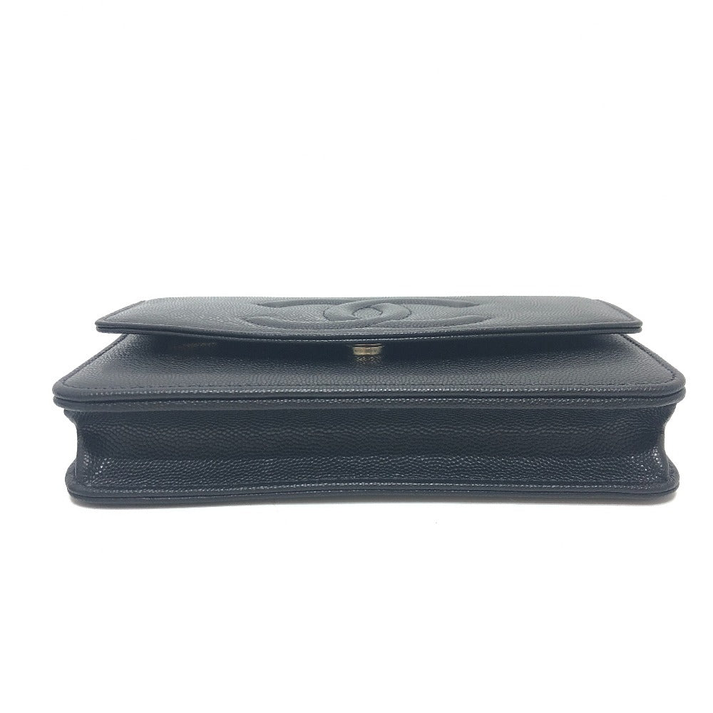 CHANEL Shoulder Bag Caviar skin black MÃÂÃÂ©tiers d'Art Collection COCO Mark