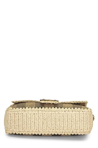 Fendi, Brown Pequin Canvas Convertible Baguette Medium, Multi