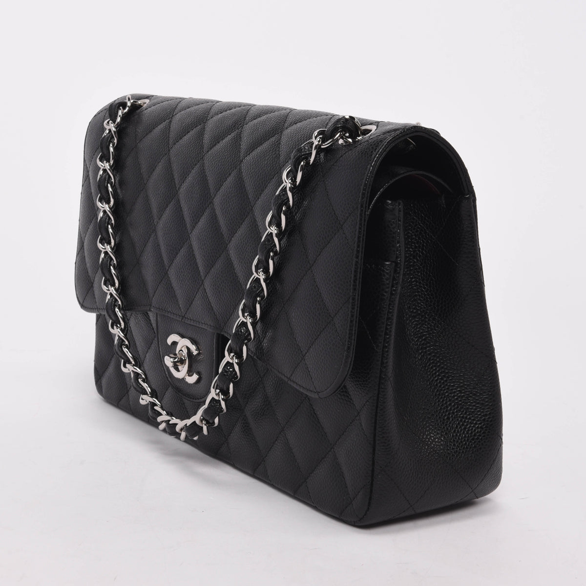 Chanel Black Quilted Caviar Large Classic Flap Bag - Rovelle Bags