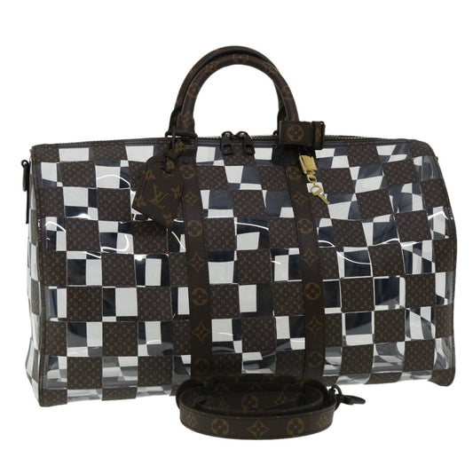LOUIS VUITTON Monogram chess Keepall Bandouliere 50 Boston M20864 LV 31818A