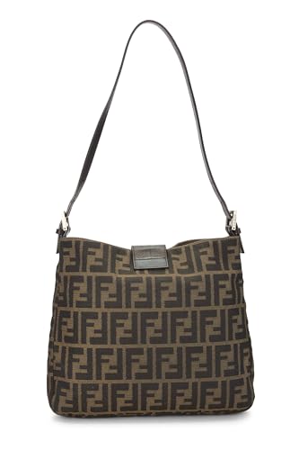 Fendi, Brown Zucca Canvas Shoulder Bag, Brown