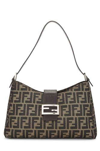 Fendi, Brown Zucca Canvas Shoulder Bag, Brown