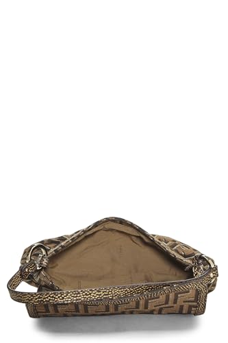 Fendi, Brown & Gold Zucca Canvas Chef, Gold