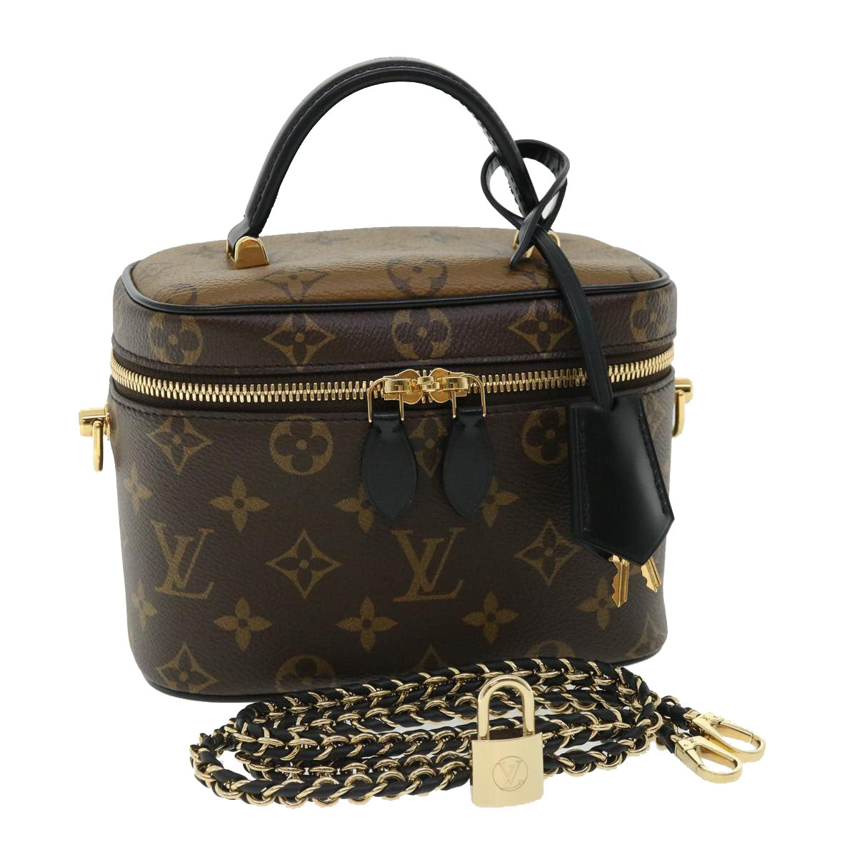 LOUIS VUITTON Monogram Reverse Vanity NVPM Hand Bag 2way M45165 LV 32451A