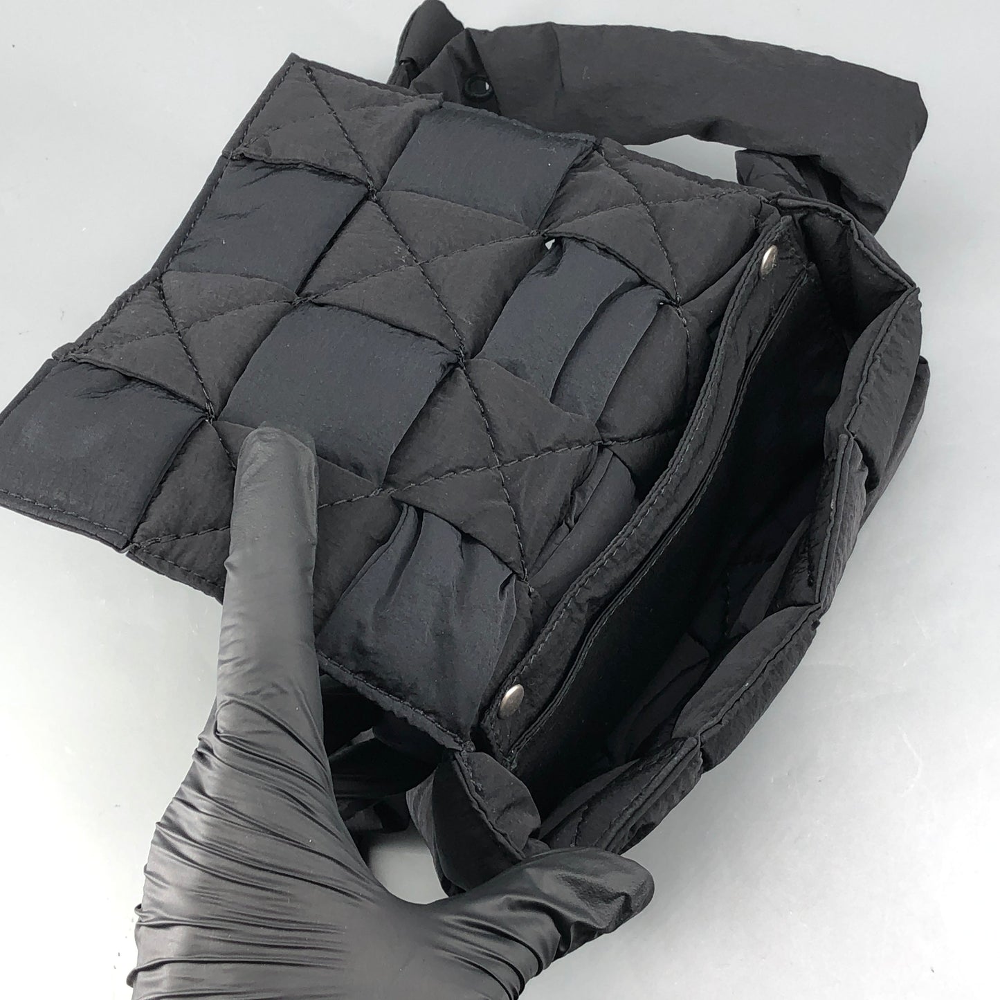 Bottega Veneta Intrecciato Padded Tech Cassette Mini Belt Bag Black