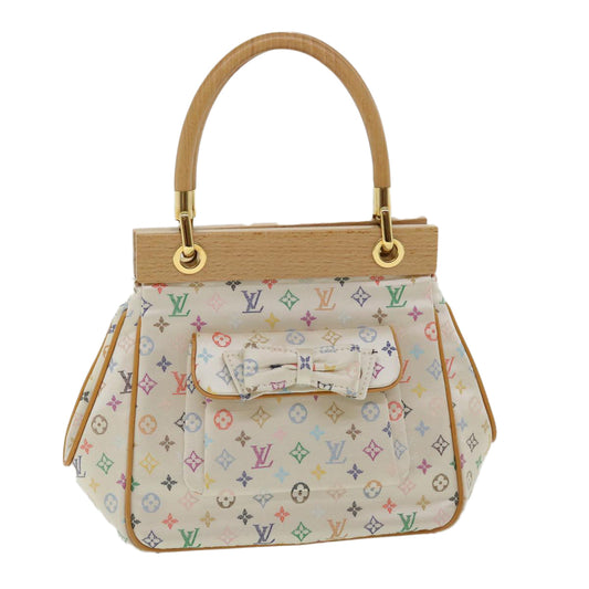 LOUIS VUITTON Monogram Multicolor Abelia Hand Bag Satin White M92936 LV 32798A
