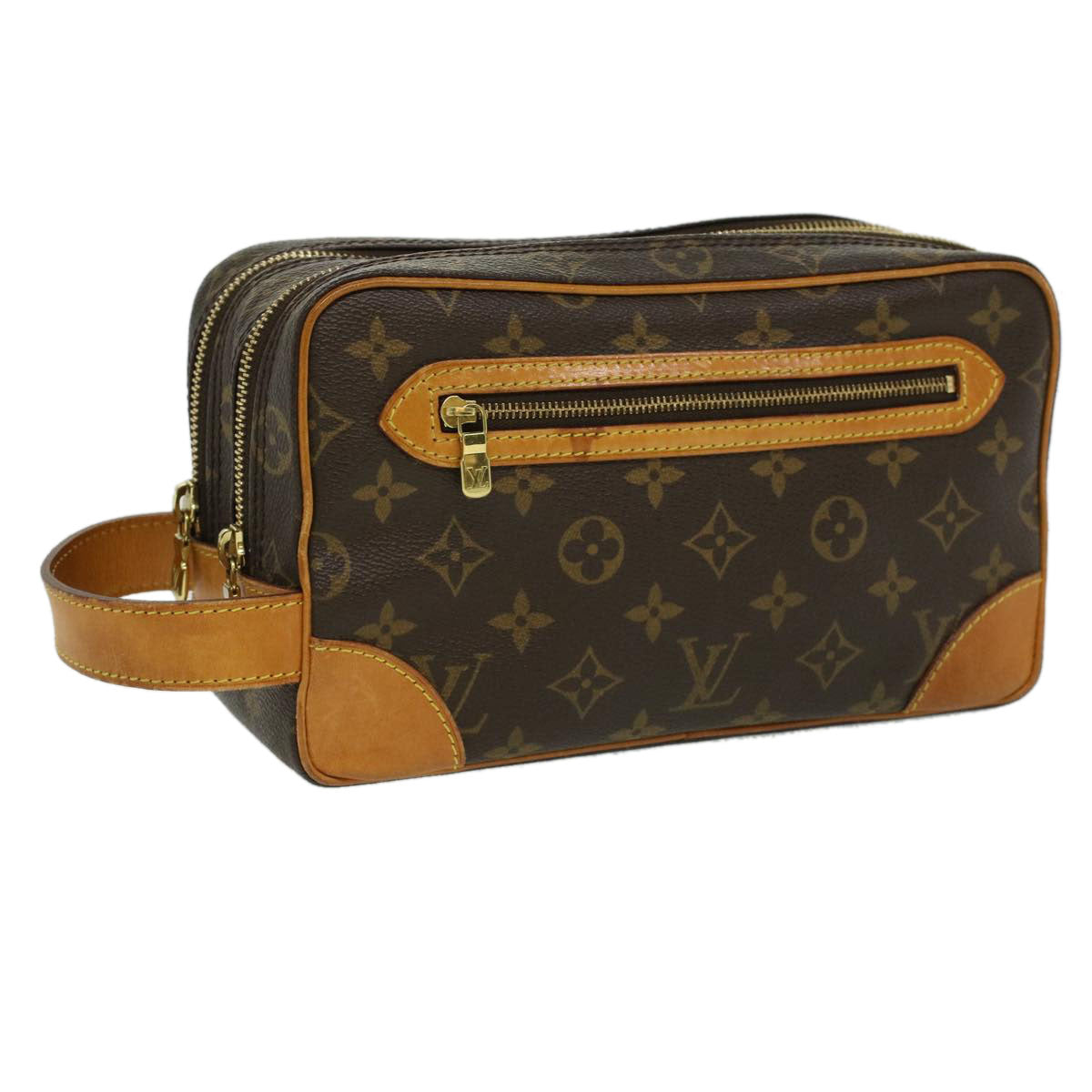 LOUIS VUITTON Monogram Double fastener Clutch Bag SPO LV Auth 32889A