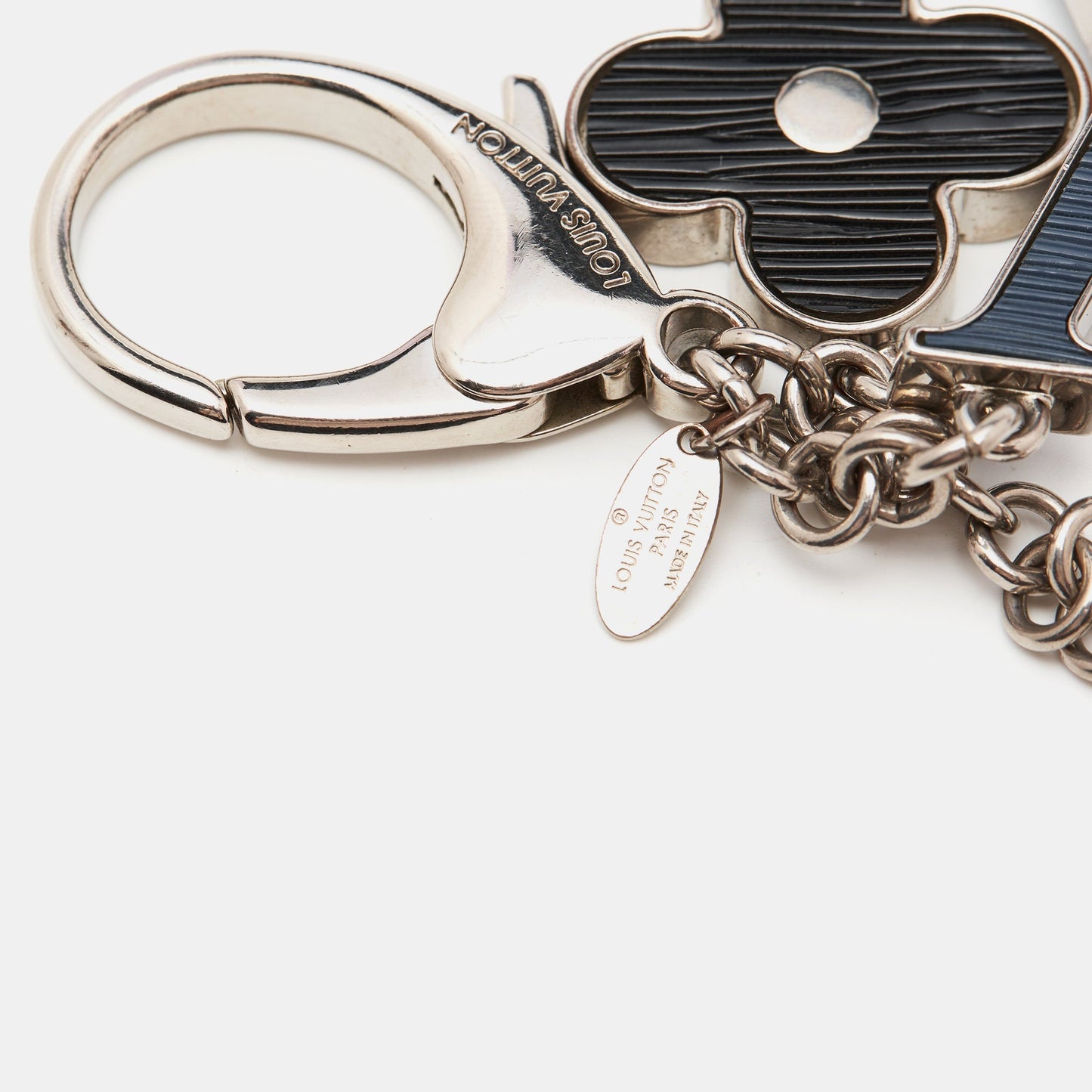 Louis Vuitton Fleur D'epi Silver Tone Bag Charm Tri-Color Key Chain