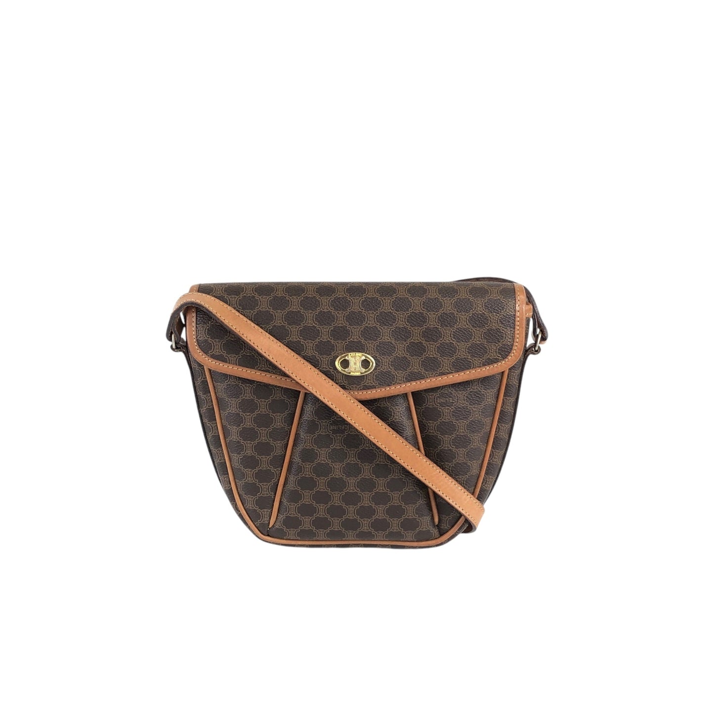 CELINE Macadam Triomphe Shoulder bag Brown