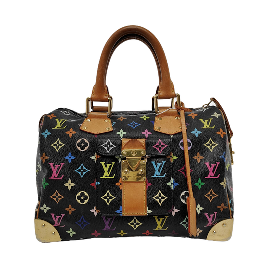 Louis Vuitton x Takashi Murakami Speedy 30 Lock Black Multicolor