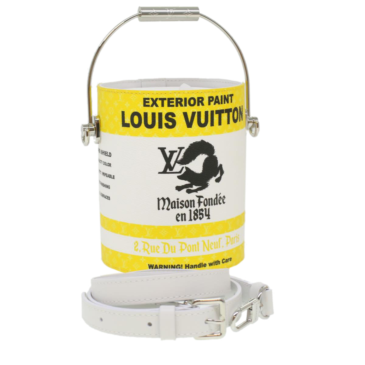 LOUIS VUITTON Monogram Painted Can Hand Bag PVC 2way Yellow M81593 Auth 34199A