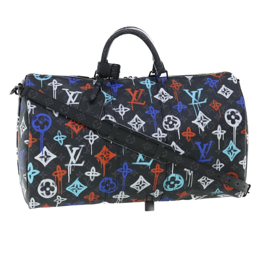 LOUIS VUITTON Monogram Eclipse Keepall Bandouliere 50 Boston M21384 Auth 34215A