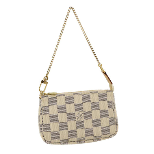 LOUIS VUITTON Damier Azur Mini Pochette Accessoires Pouch N58010 LV Auth 34399