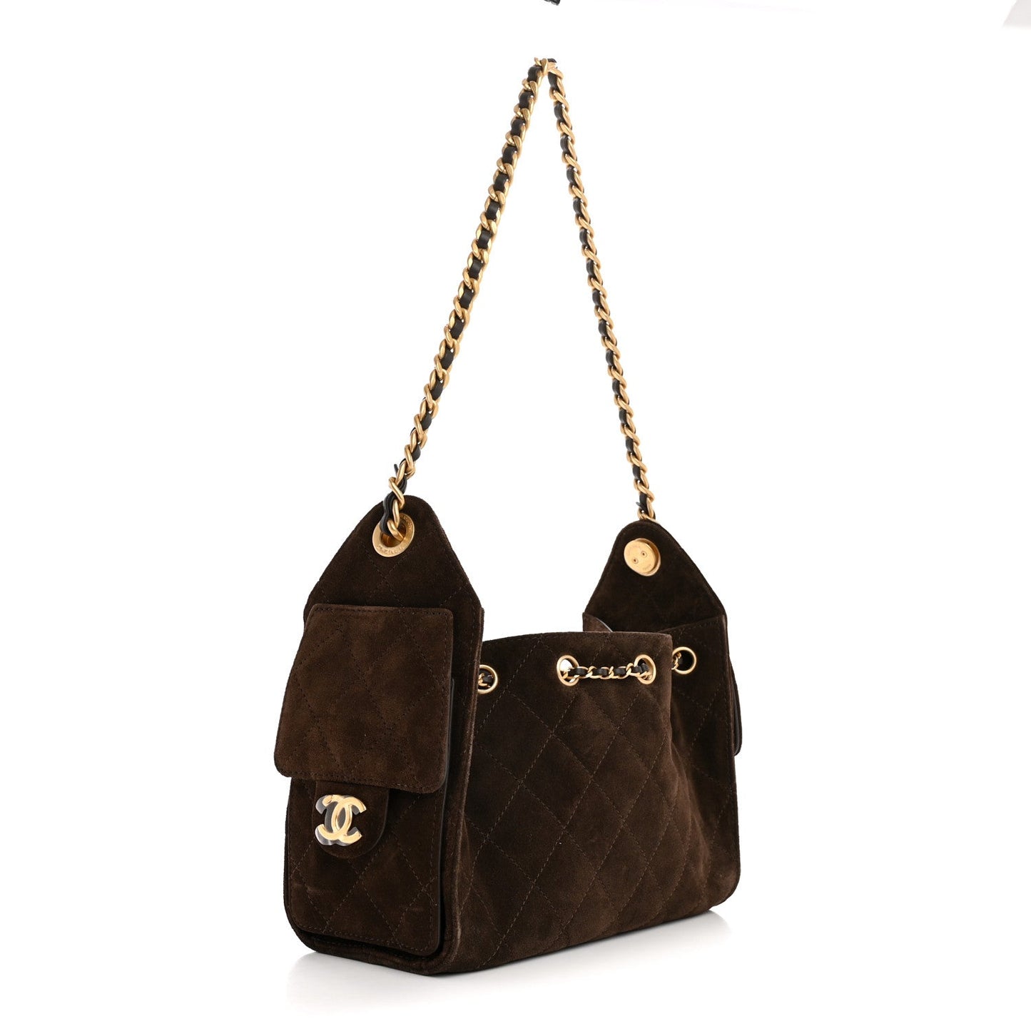 Chanel Suede Quilted Mini Chanel 25 Handbag - Rovelle Bags