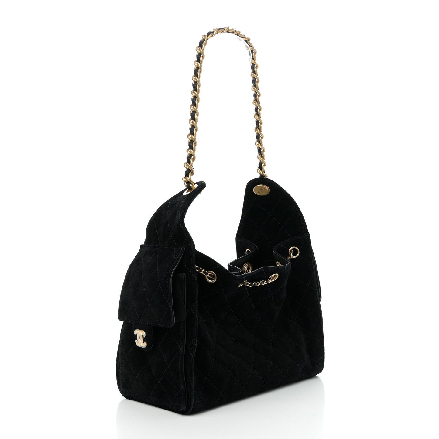 Chanel Suede Quilted Small Chanel 25 Handbag - Rovelle Bags
