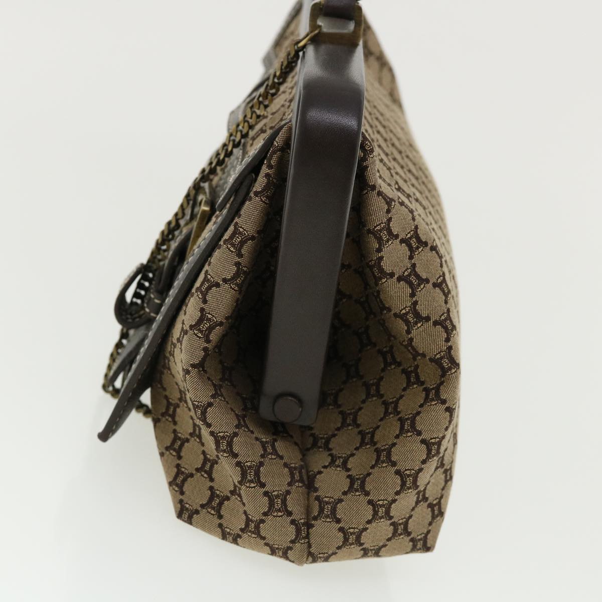 Luxury CELINE Paris Macadam Canvas Hand Bag Beige 35578