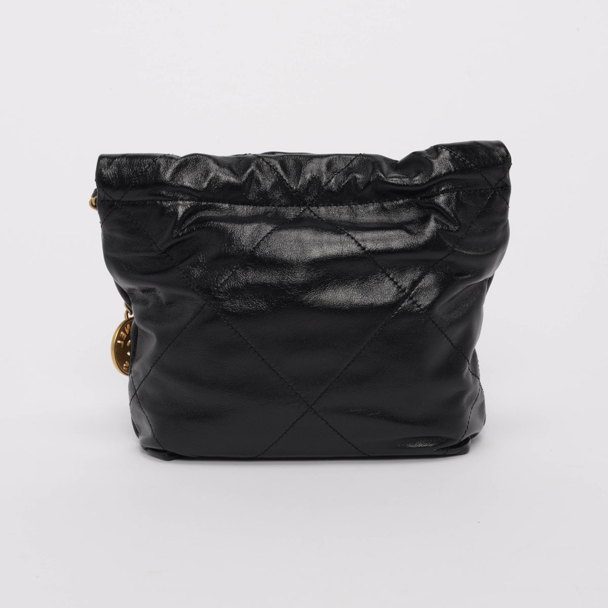 Chanel Black Shiny Calfskin 22 Mini Handbag - Rovelle Bags