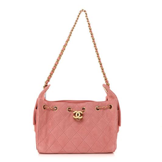 Chanel Suede Quilted Mini Chanel 25 Handbag - Rovelle Bags