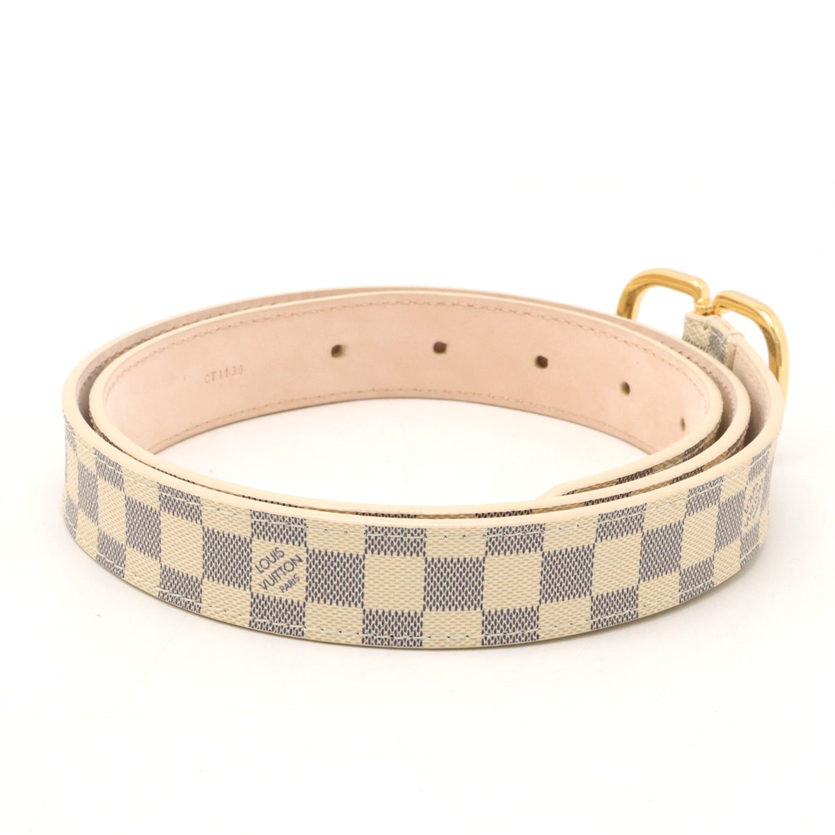 Louis Vuitton Louis Vuitton Damierazole Belt Mini 25MM #85 Gold M9782V