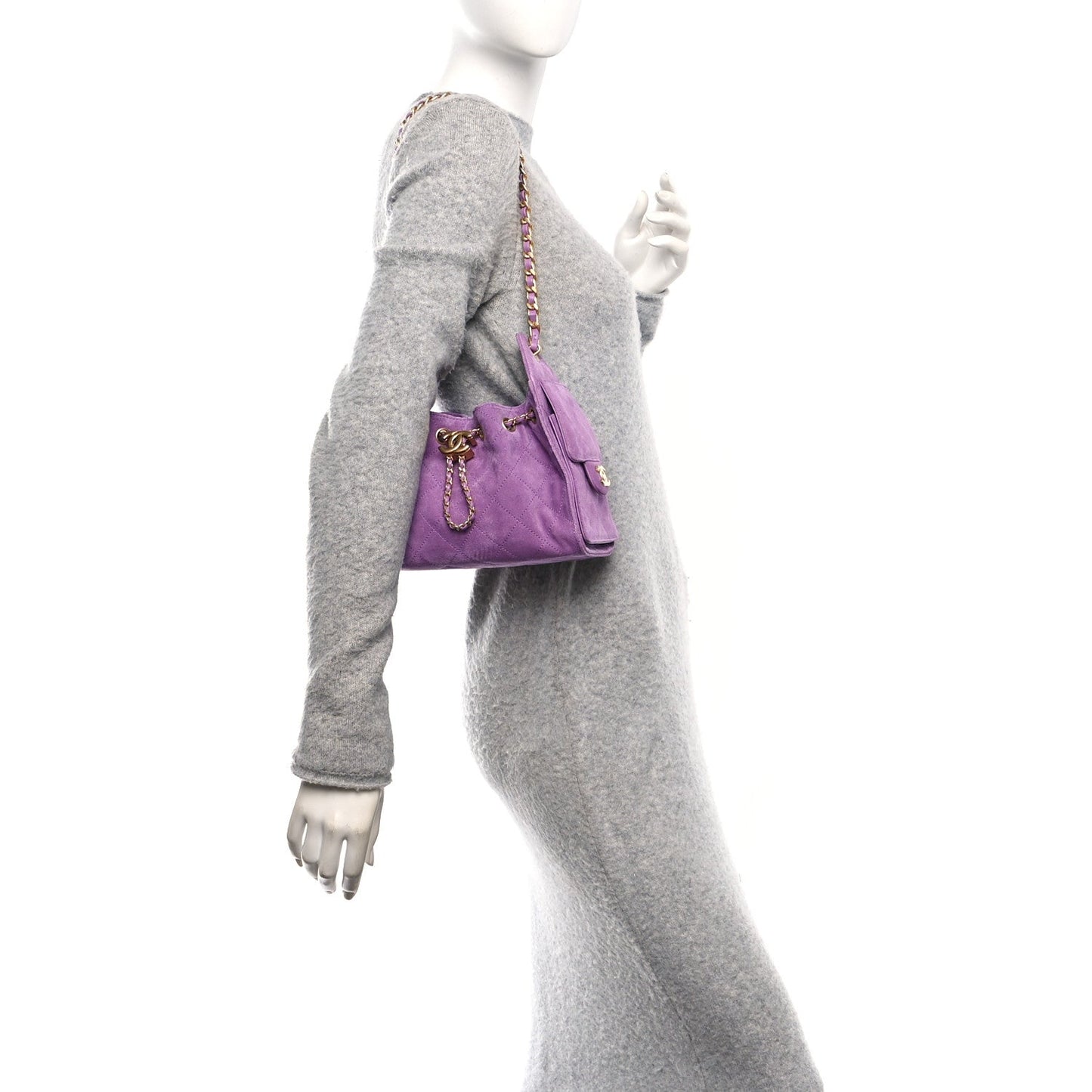 Chanel Suede Quilted Mini Chanel 25 Handbag - Rovelle Bags