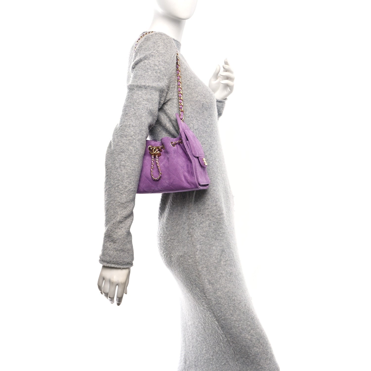 Chanel Suede Quilted Mini Chanel 25 Handbag - Rovelle Bags