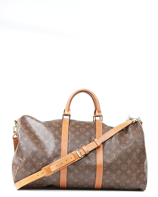 Louis Vuitton Monogram Canvas Keepall 50 Bandoulière Travel Bag