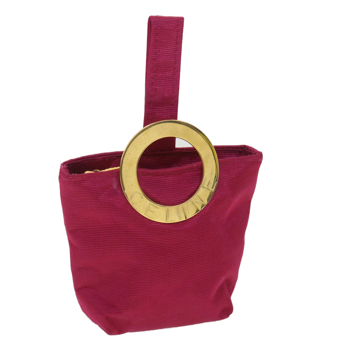 Luxury CELINE Logo Pouch Nylon Red Pink 36350