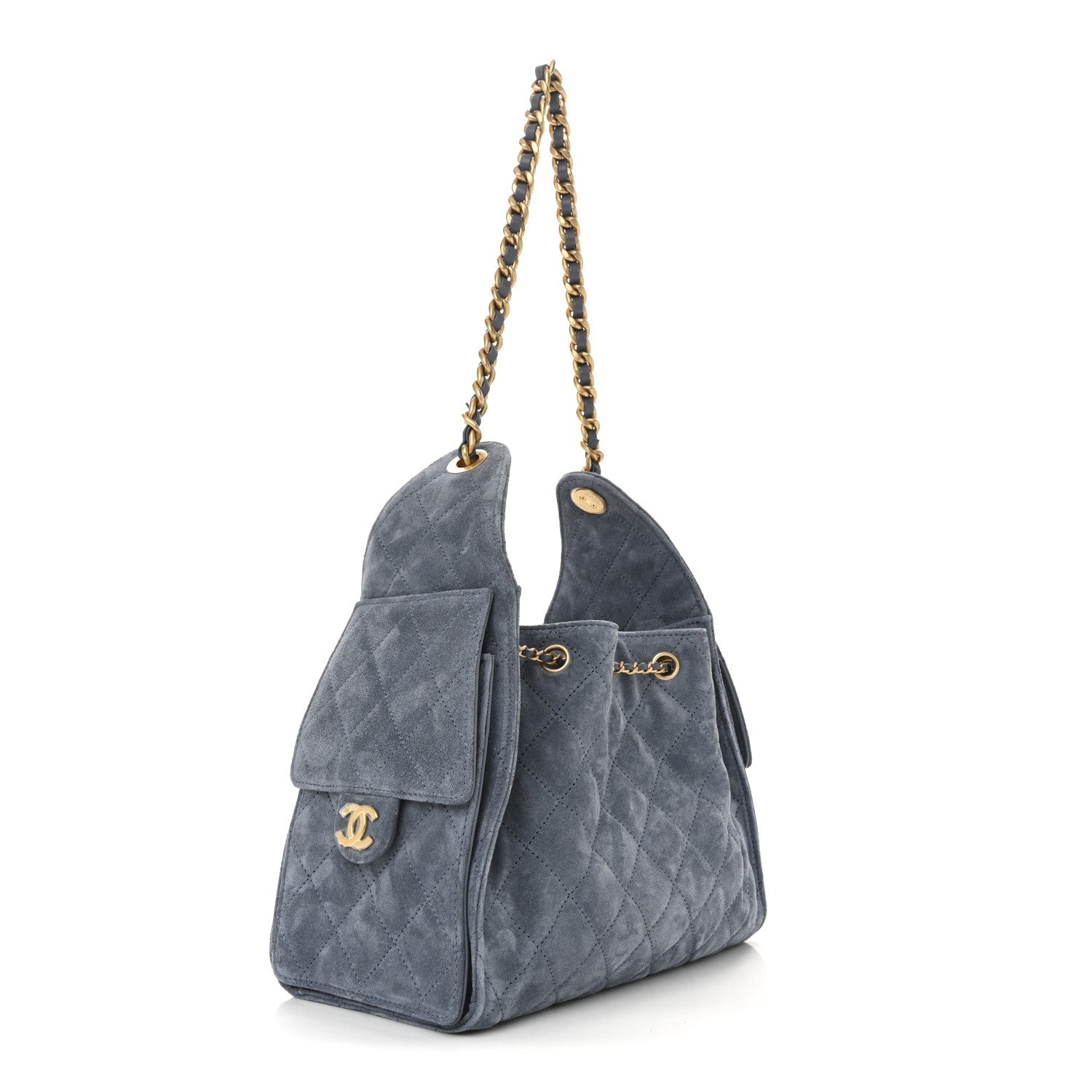 Chanel Suede Quilted Small Chanel 25 Handbag - Rovelle Bags