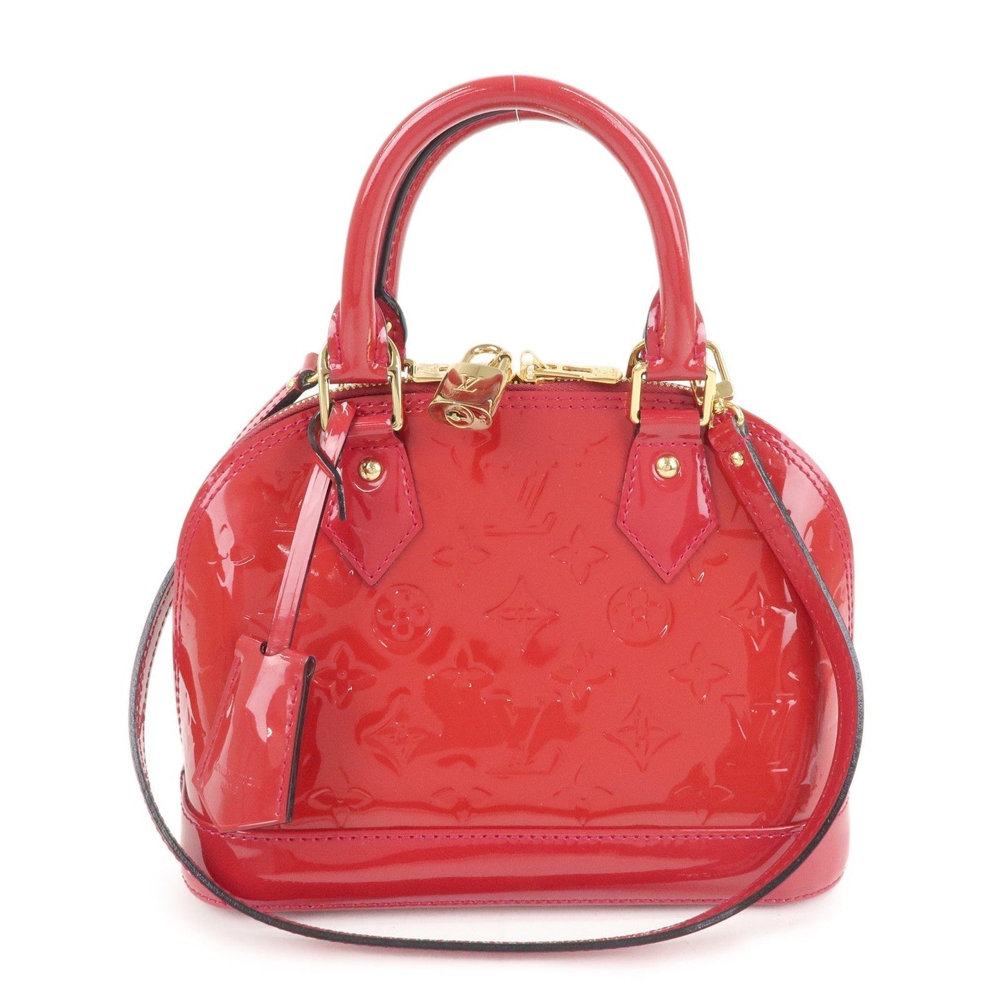 Auth Louis Vuitton Monogram Vernis Alma BB 2Way Bag Rose Indien M91771 F/S