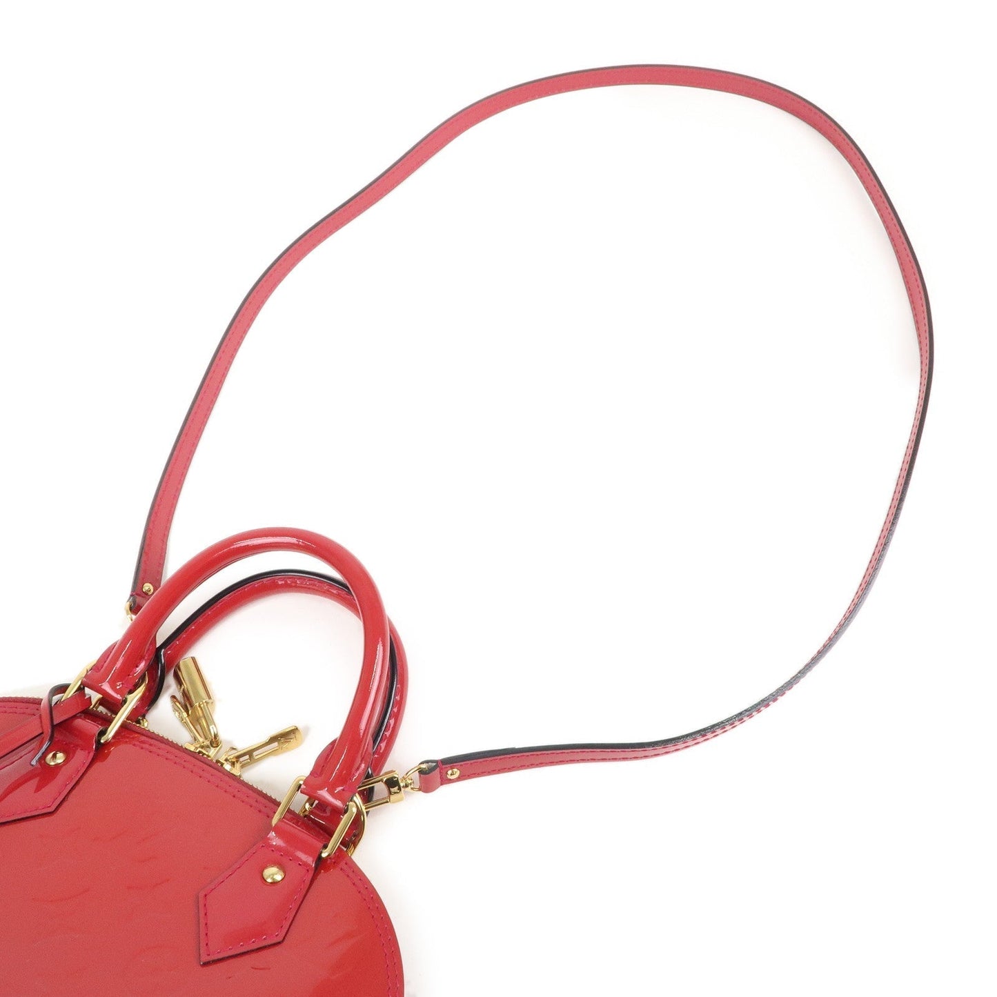 Auth Louis Vuitton Monogram Vernis Alma BB 2Way Bag Rose Indien M91771 F/S
