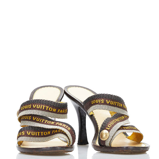 Louis Vuitton Louis Vuitton Sandals Leather/Candy Black Brown Ladies