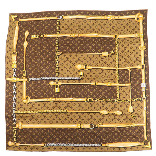 Louis Vuitton Monogram Confidential Carre Silk Scarf Brown M78666