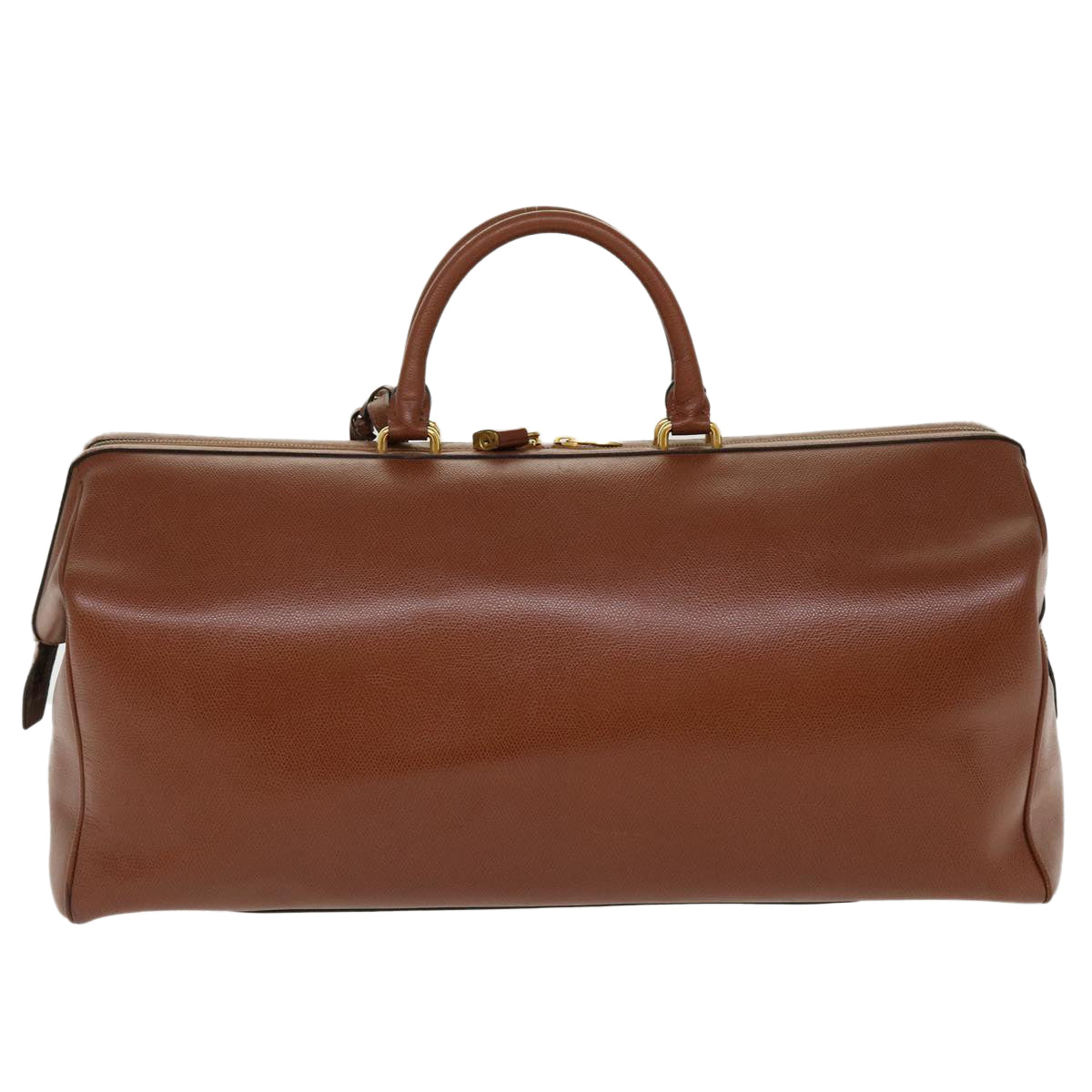 Luxury CELINE Boston Bag Leather 2way Brown 37996