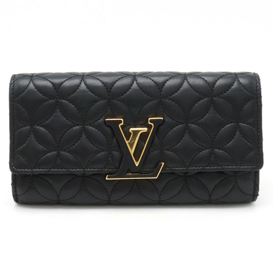 Louis Vuitton Louis Vuitton Portfolio Capsicum Flower Two Folded Wallet Ramsin Leather Noir Black M68590