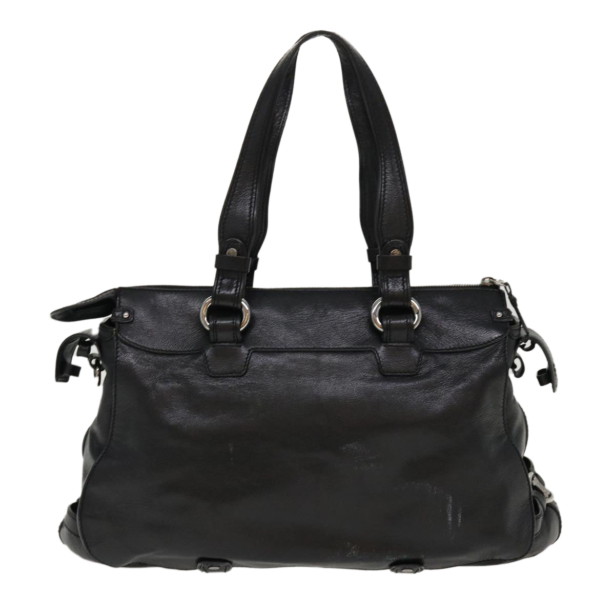Luxury CELINE Shoulder Bag Leather Black 38040