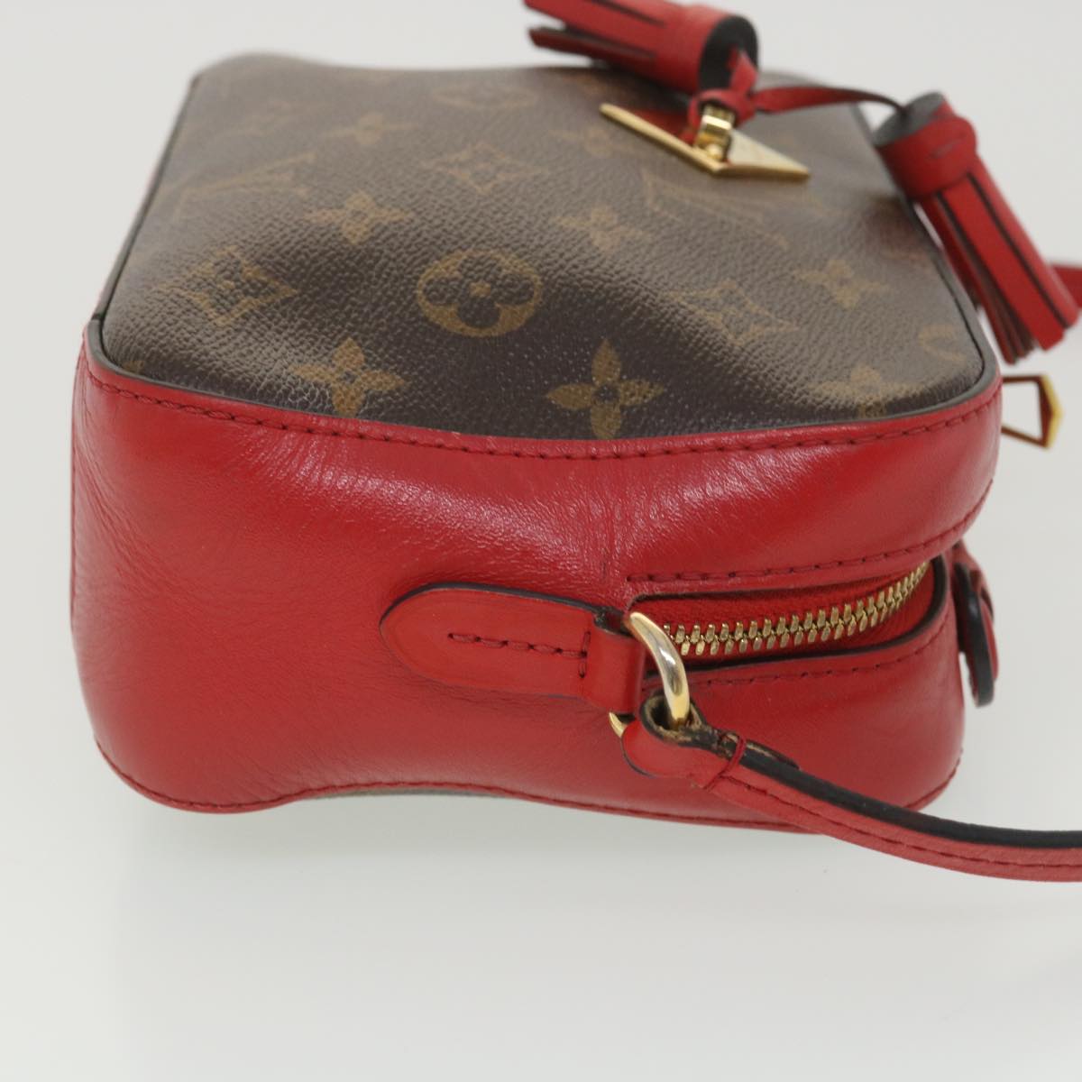 LOUIS VUITTON Monogram Saintonge Shoulder Bag Red M43556 LV Auth 38215