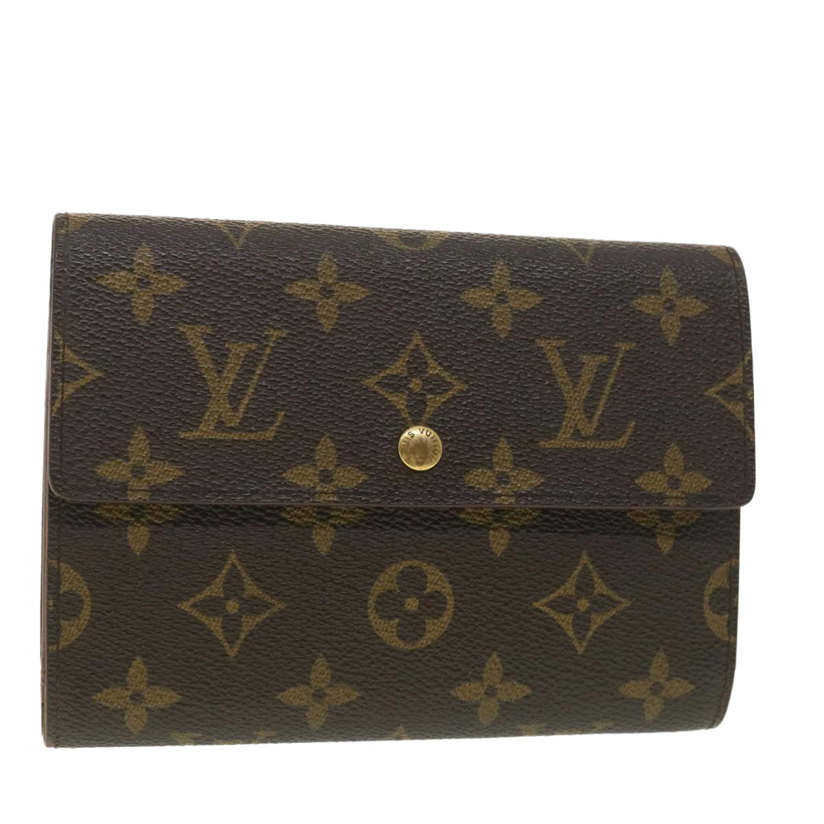 LOUIS VUITTON Monogram Porte TresorEtui Papie Wallet M61202 LV Auth 38257
