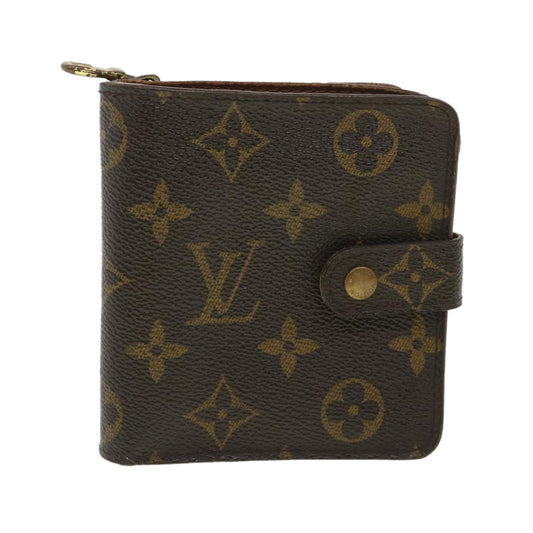 LOUIS VUITTON Monogram Compact zip Wallet M61667 LV Auth 38396