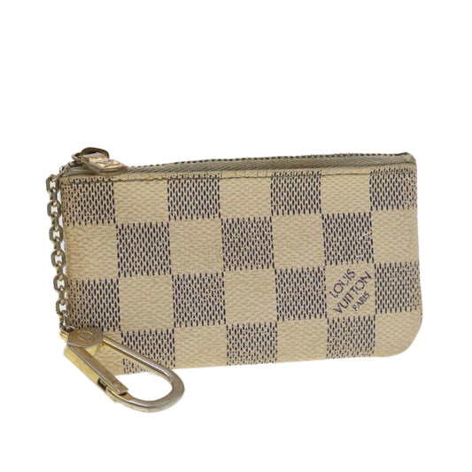 LOUIS VUITTON Damier Azur Pochette Cles Coin Purse N62659 LV Auth 38411