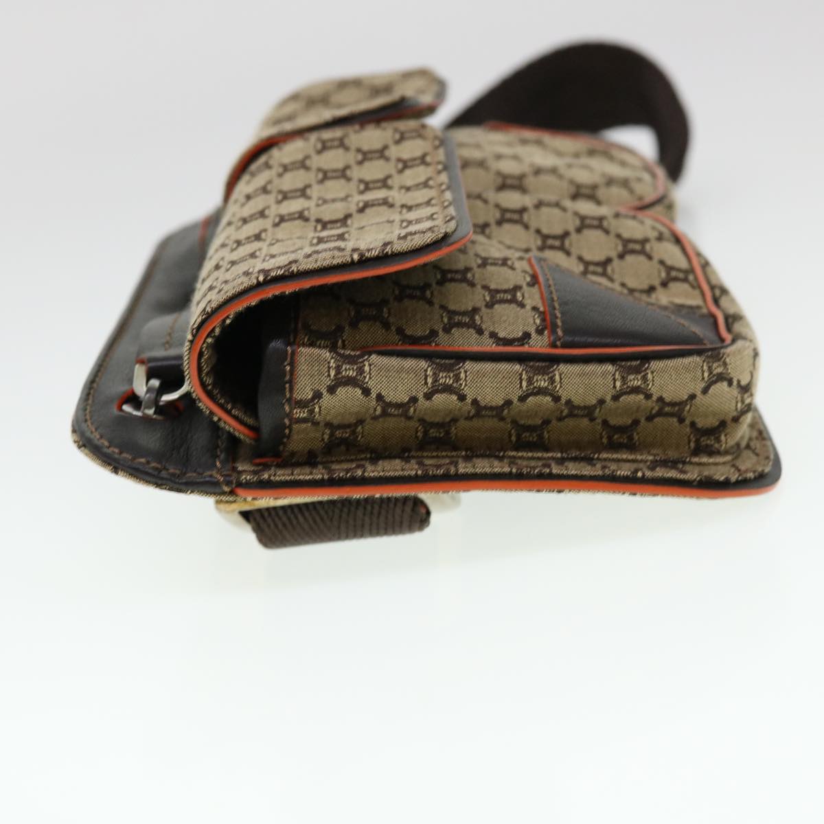 Luxury CELINE Macadam Canvas Waist Bag Beige Orange 38443