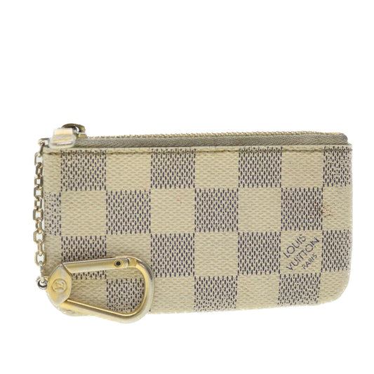 LOUIS VUITTON Damier Azur Pochette Cles Coin Purse N62659 LV Auth 38447