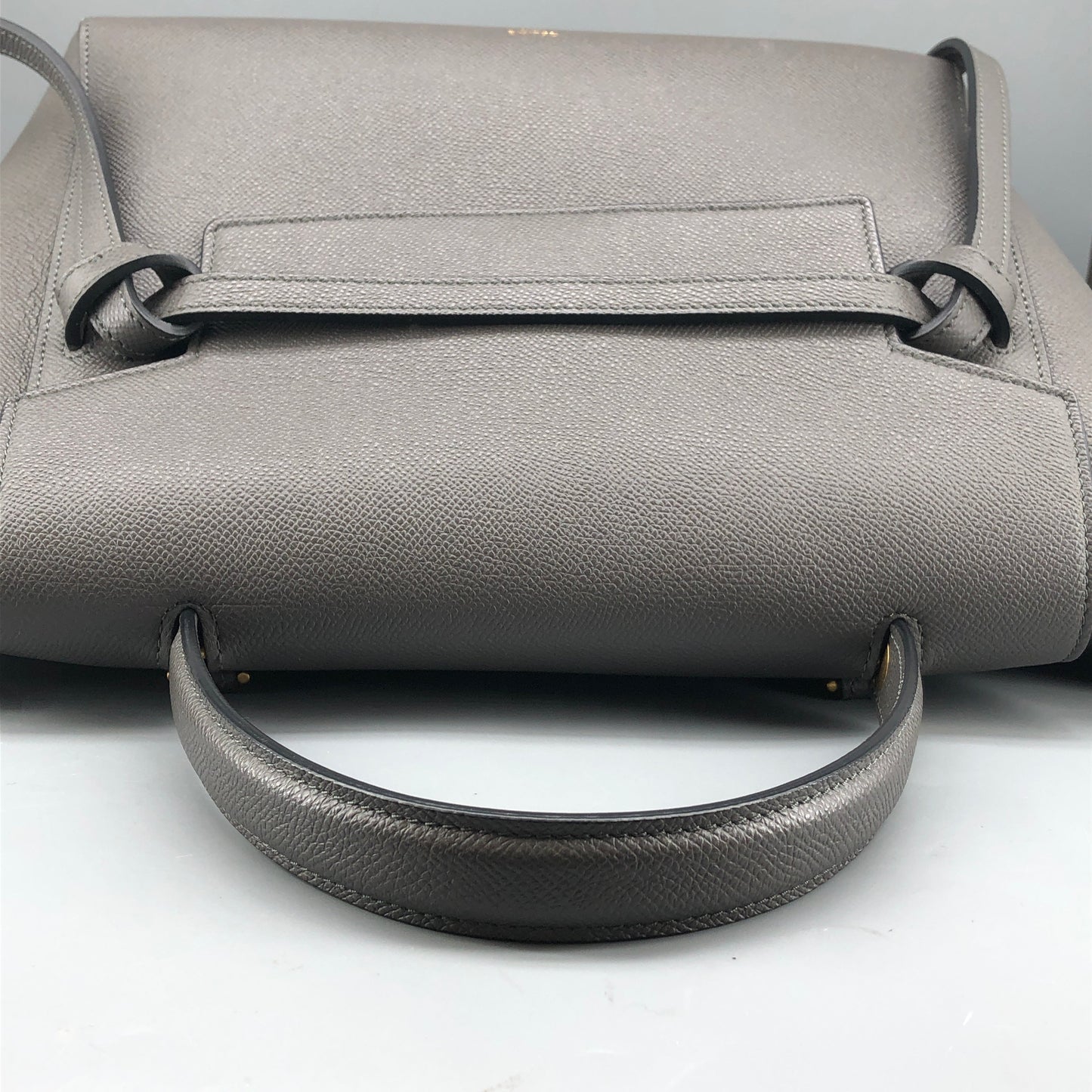 Celine Mini Belt Bag Grey Grained Leather Handbag