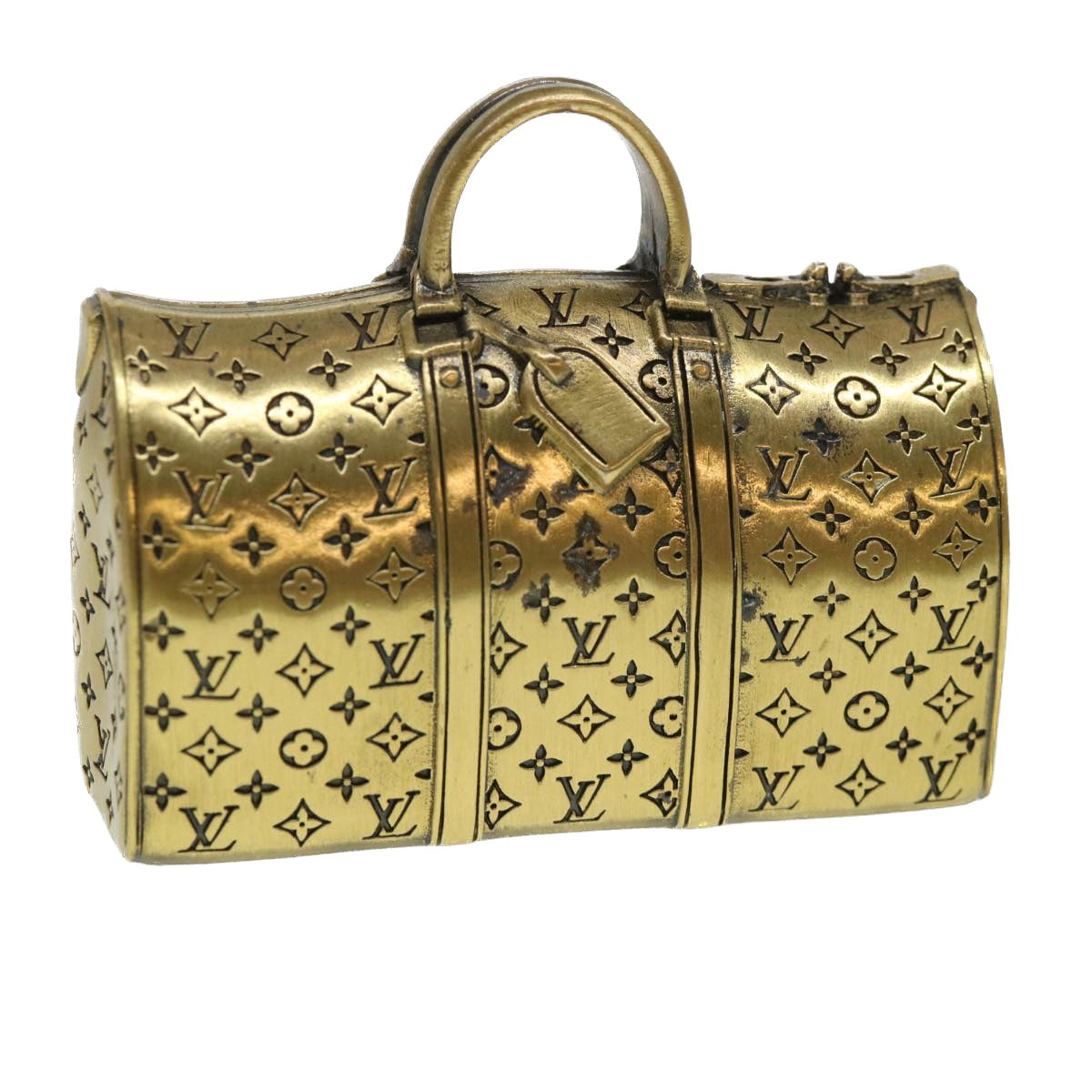 LOUIS VUITTON Keepall Type Paper Weight Metal VIP Only Gold Tone LV 39370