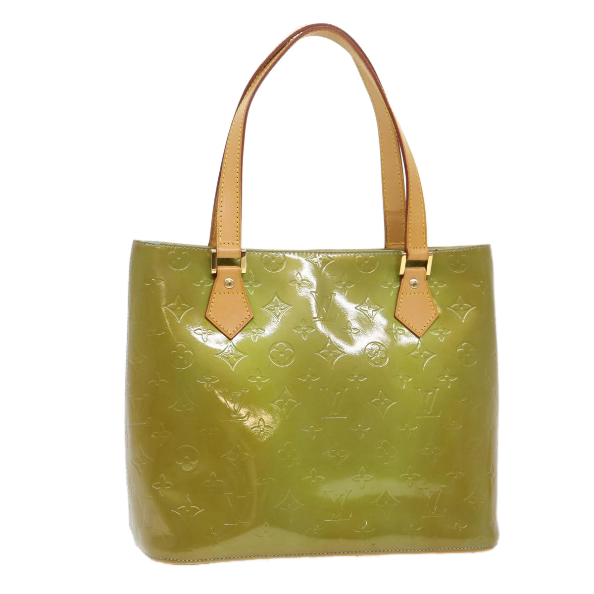 LOUIS VUITTON Monogram Vernis Houston Hand Bag Baby Blue M91005 LV 39720